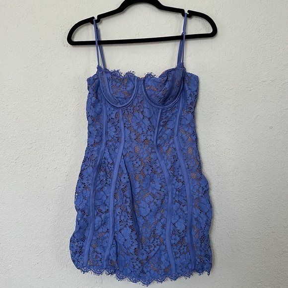 HOUSE‎ OF CB 'Lala' Lavender Lace Mini Dress purple corset NWOT size S - Picture 5 of 11